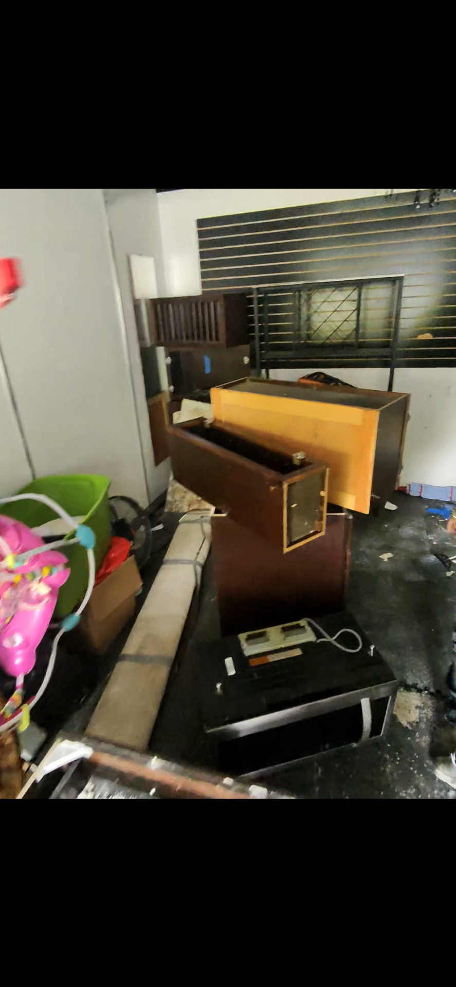 Furniture and debris removal from garage in NJ — before