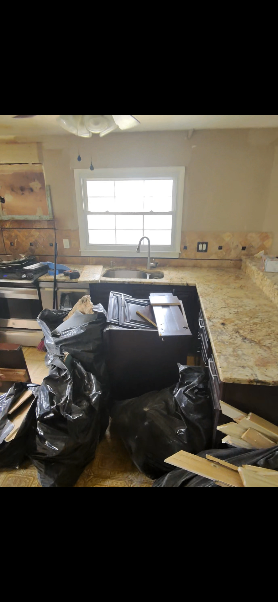 Kitchen demolition debris removal in NJ — before